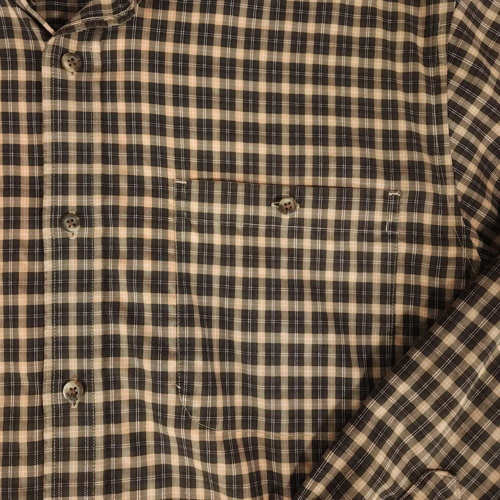 Gander Mountain Shirt Mens Large Plaid Button Chest Pocket Long Sleeve Outdoor